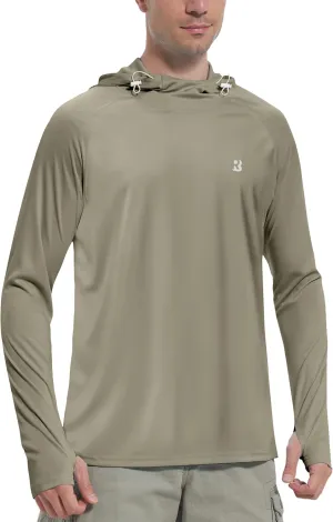 Roadbox UPF 50  Sun Protection Hoodie Shirt, Outdoor Fishing SPF UV Long Sleeve Shirts, Quick Dry Hiking Running Rash Guard