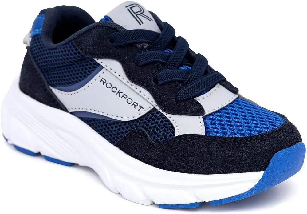 Rockport Kids Boys Bungee Sneakers – Slip-On Running Shoes with Cushioned Sole, Breathable Mesh & Durable Grip (Toddler/Little Kid Sizes)