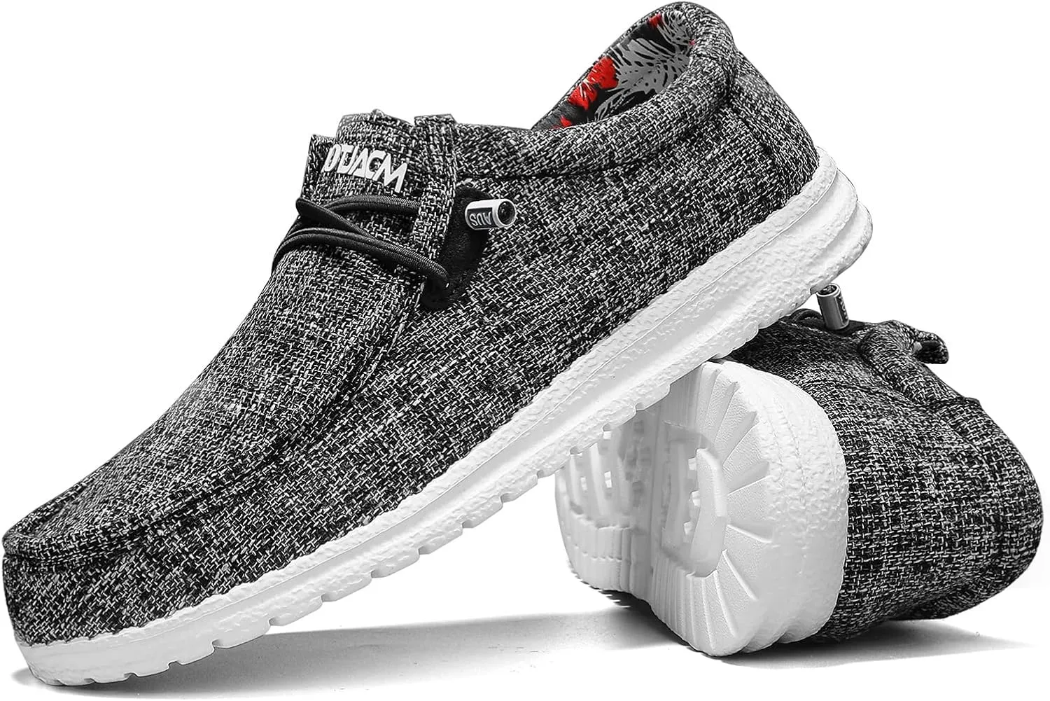 ROTJACM Women's Slip on Cloth Shoes with Arch Support,Plantar Fasciitis Loafers Canvas Comfort Wide Moc-Toe Light Weight Shoes