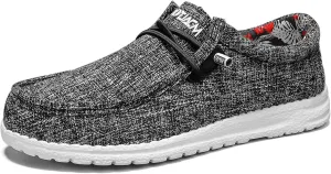 ROTJACM Women's Slip on Cloth Shoes with Arch Support,Plantar Fasciitis Loafers Canvas Comfort Wide Moc-Toe Light Weight Shoes