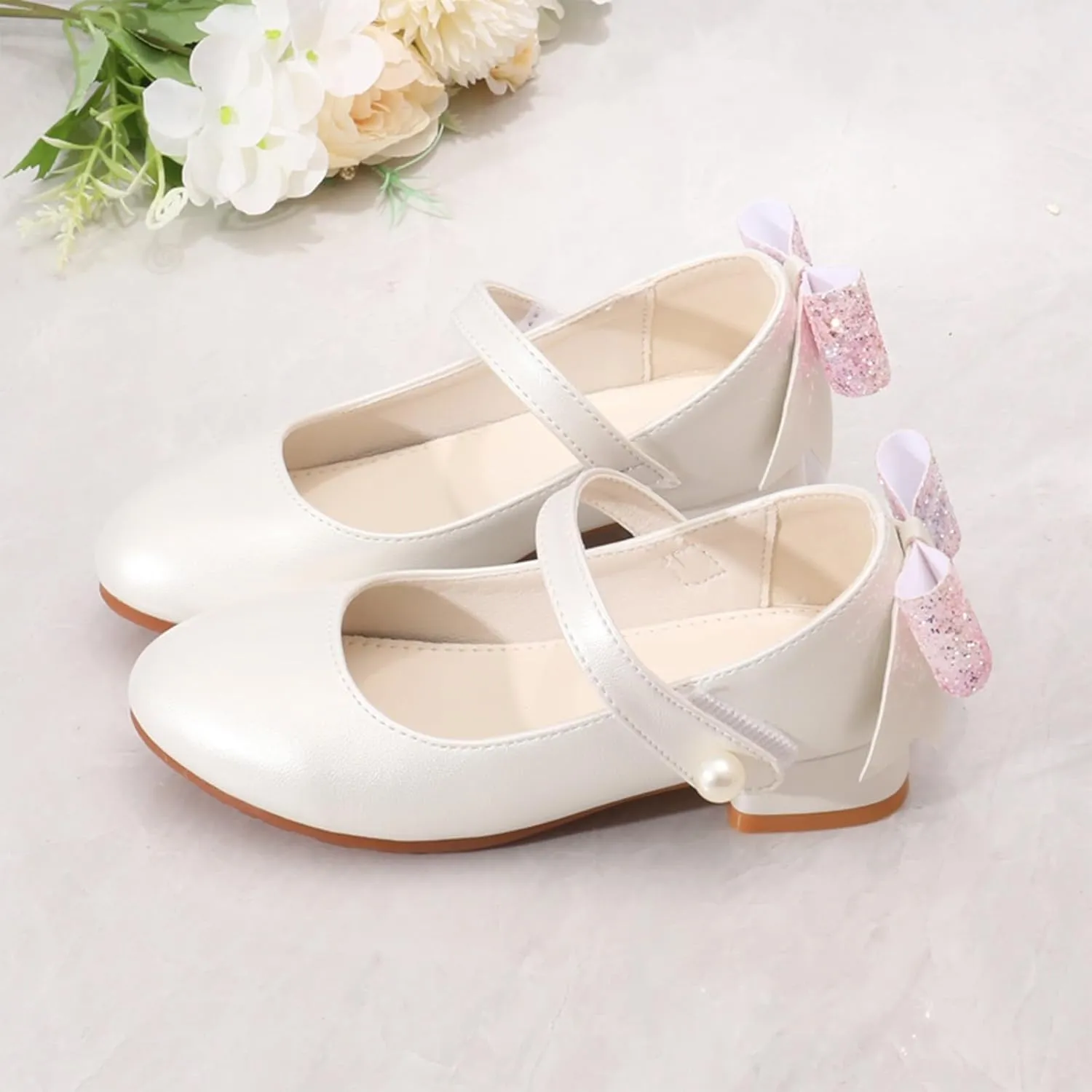 Round Head Mary Jane Shoes for Girls Fashionable Ballet Soft Leather Retro Versatile Literary High Heels Sandals Girls