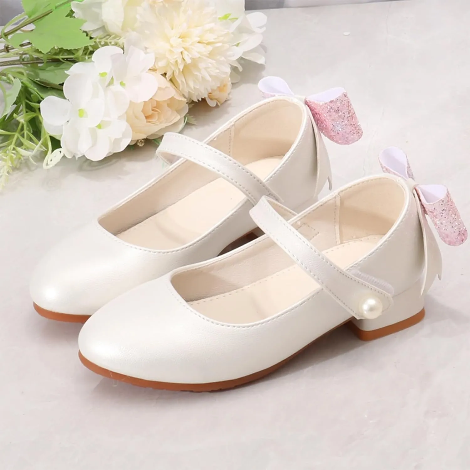 Round Head Mary Jane Shoes for Girls Fashionable Ballet Soft Leather Retro Versatile Literary High Heels Sandals Girls