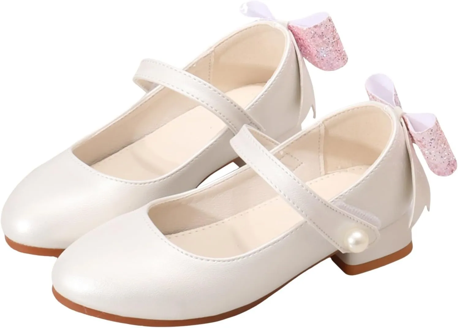 Round Head Mary Jane Shoes for Girls Fashionable Ballet Soft Leather Retro Versatile Literary High Heels Sandals Girls