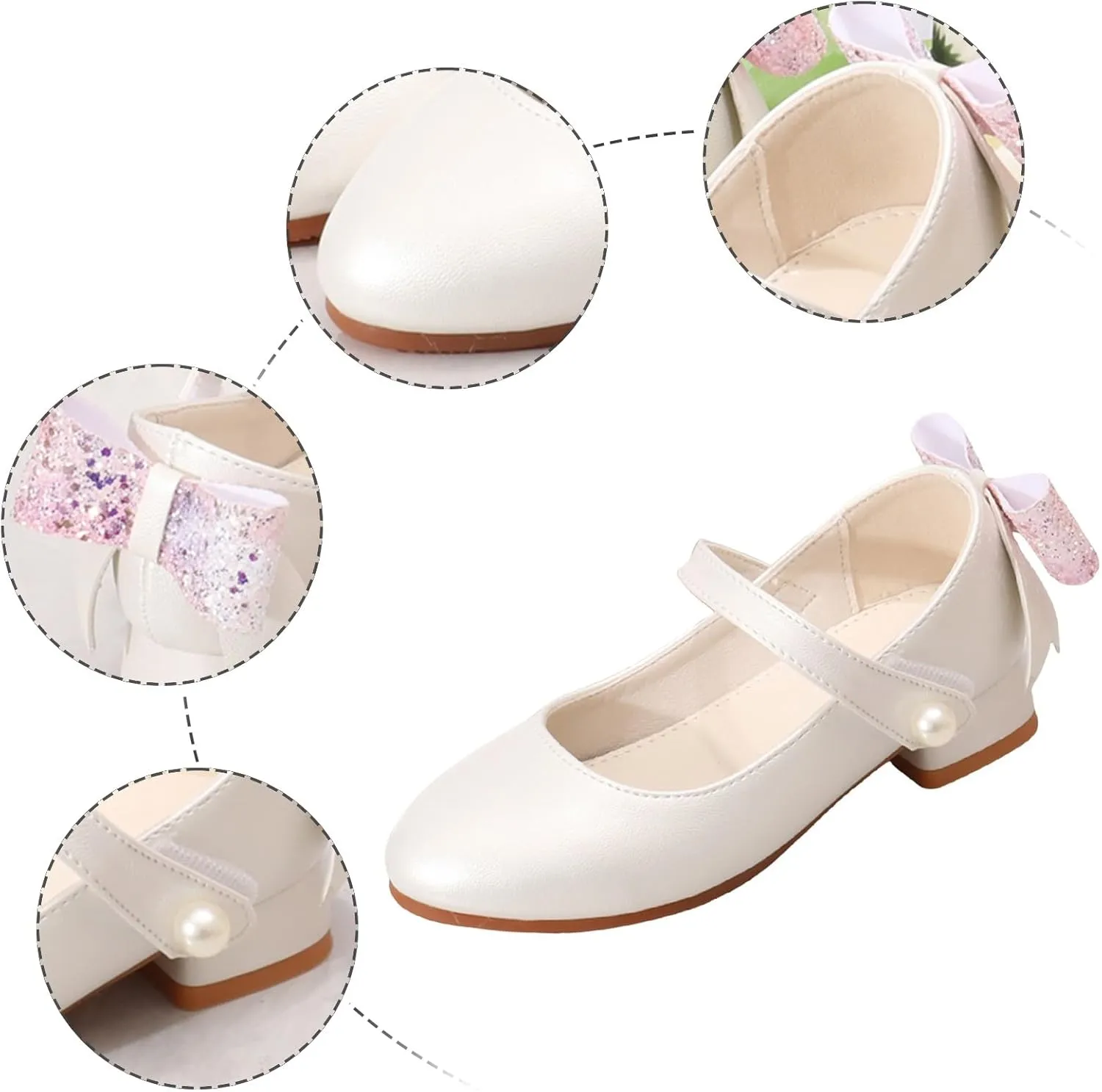 Round Head Mary Jane Shoes for Girls Fashionable Ballet Soft Leather Retro Versatile Literary High Heels Sandals Girls