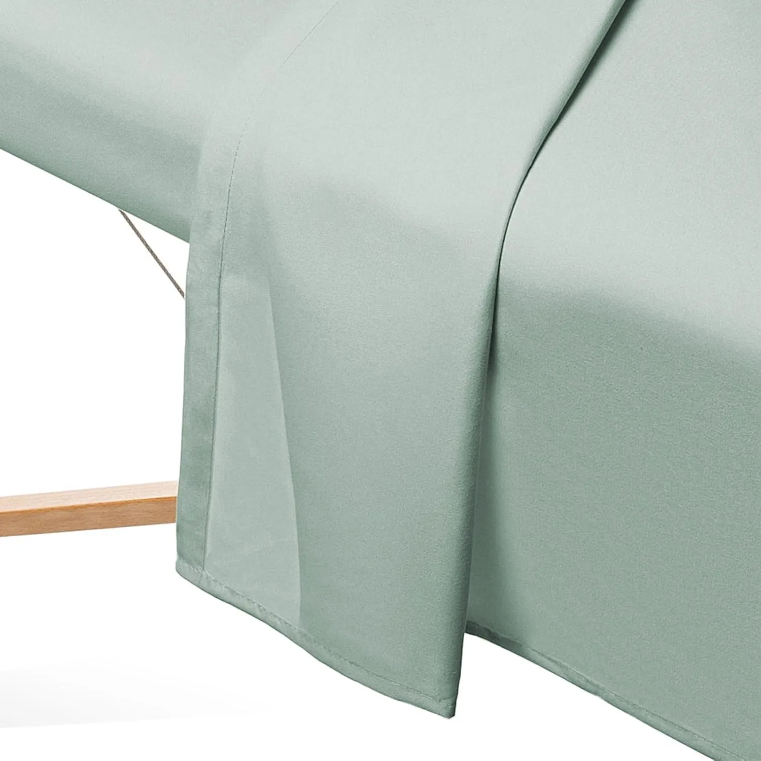 Saloniture 3-Piece Flannel Massage Table Sheet Set - Soft Cotton Facial Bed Cover - Includes Flat and Fitted Sheets with Face Cradle Cover - Seafoam Green
