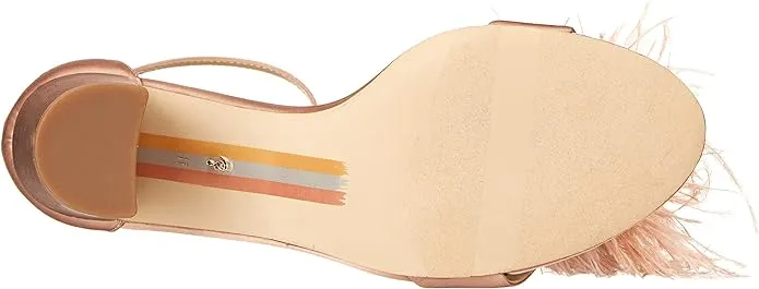 Sam Yaro Heeled Praline High Block Feather Practical Strap Sandals Limited-time deal Edelman Ankle Soft