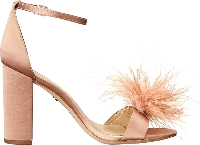 Sam Yaro Heeled Praline High Block Feather Practical Strap Sandals Limited-time deal Edelman Ankle Soft