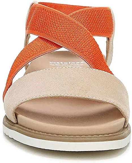 Sand Strappy Flat Attractive pricing Scholl's Dr. Smart-enabled Islander Open Slip On Sandals Toe Slingback