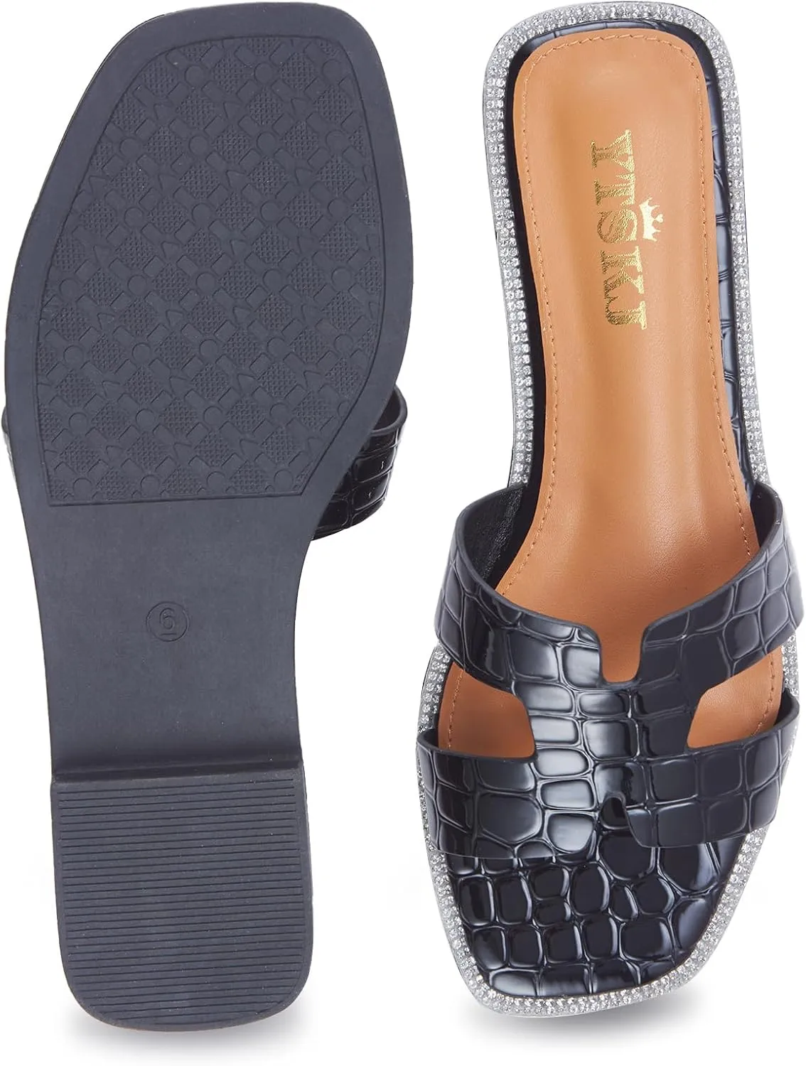 Sandals For Women 2025 Dressy Flat Slides Open Toe Sandals Comfortable Soft Leather Slides Slip On Ladies Casual Trendy Shoes
