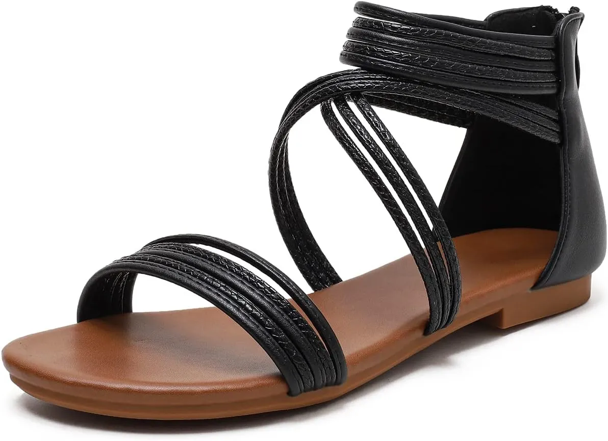 Sandals Women Dressy Summer Flat Strappy Cute Casual Beach shoes