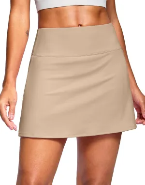 SANTINY 14" Skorts for Women with 2 Pockets High Waisted A Line Casual Pickleball Golf Skort Athletic Tennis Skirt