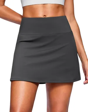 SANTINY 14" Skorts for Women with 2 Pockets High Waisted A Line Casual Pickleball Golf Skort Athletic Tennis Skirt