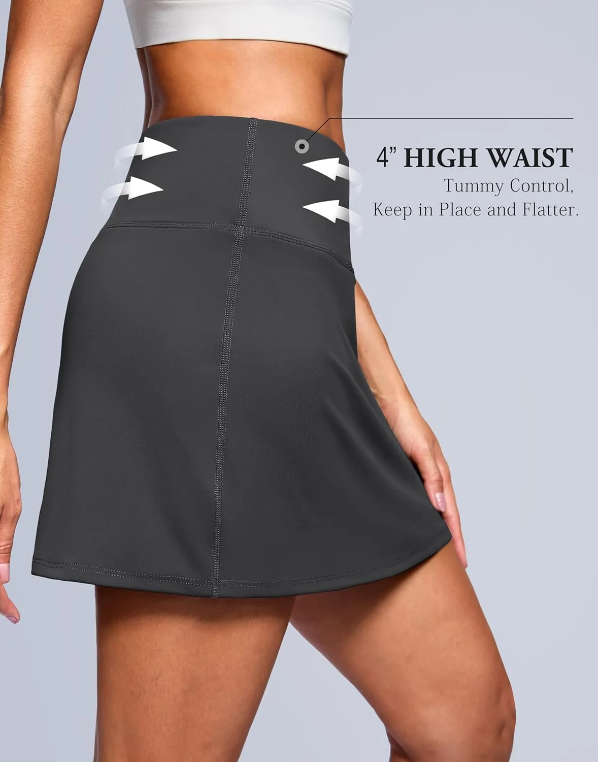SANTINY 14" Skorts for Women with 2 Pockets High Waisted A Line Casual Pickleball Golf Skort Athletic Tennis Skirt