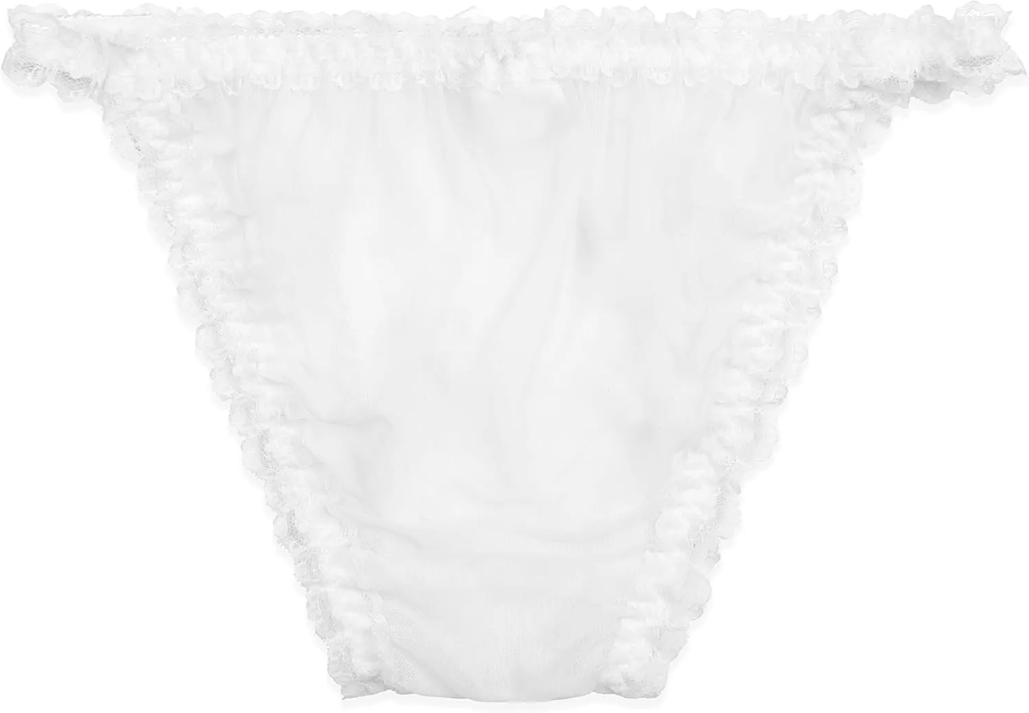 Satini Women's Sheer Frilly Sissy Tanga Knickers Briefs Bikini Panties
