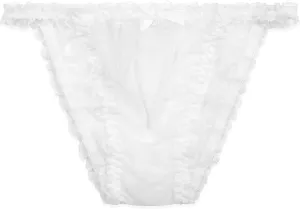 Satini Women's Sheer Frilly Sissy Tanga Knickers Briefs Bikini Panties
