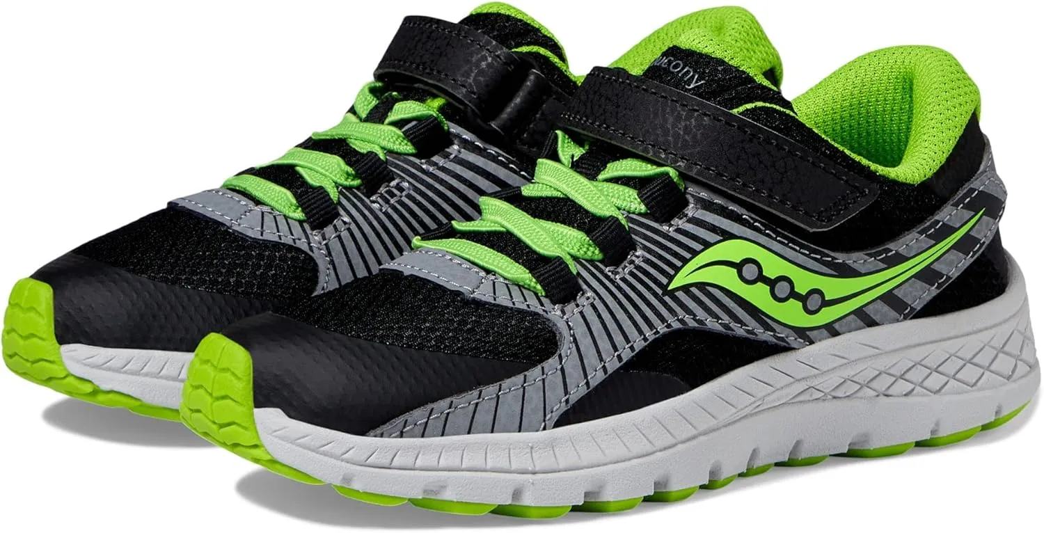 Saucony Velocer A/C Sneaker(Little Kid/Big Kid) Black/Green 5 Big Kid M