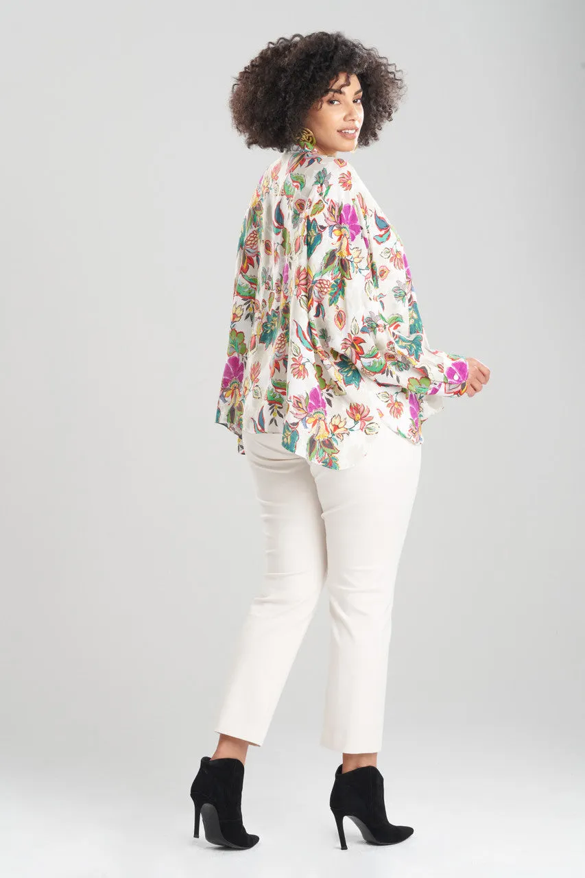 Sayuri Viscose Silk Crepê de Chine Caftan Shirt