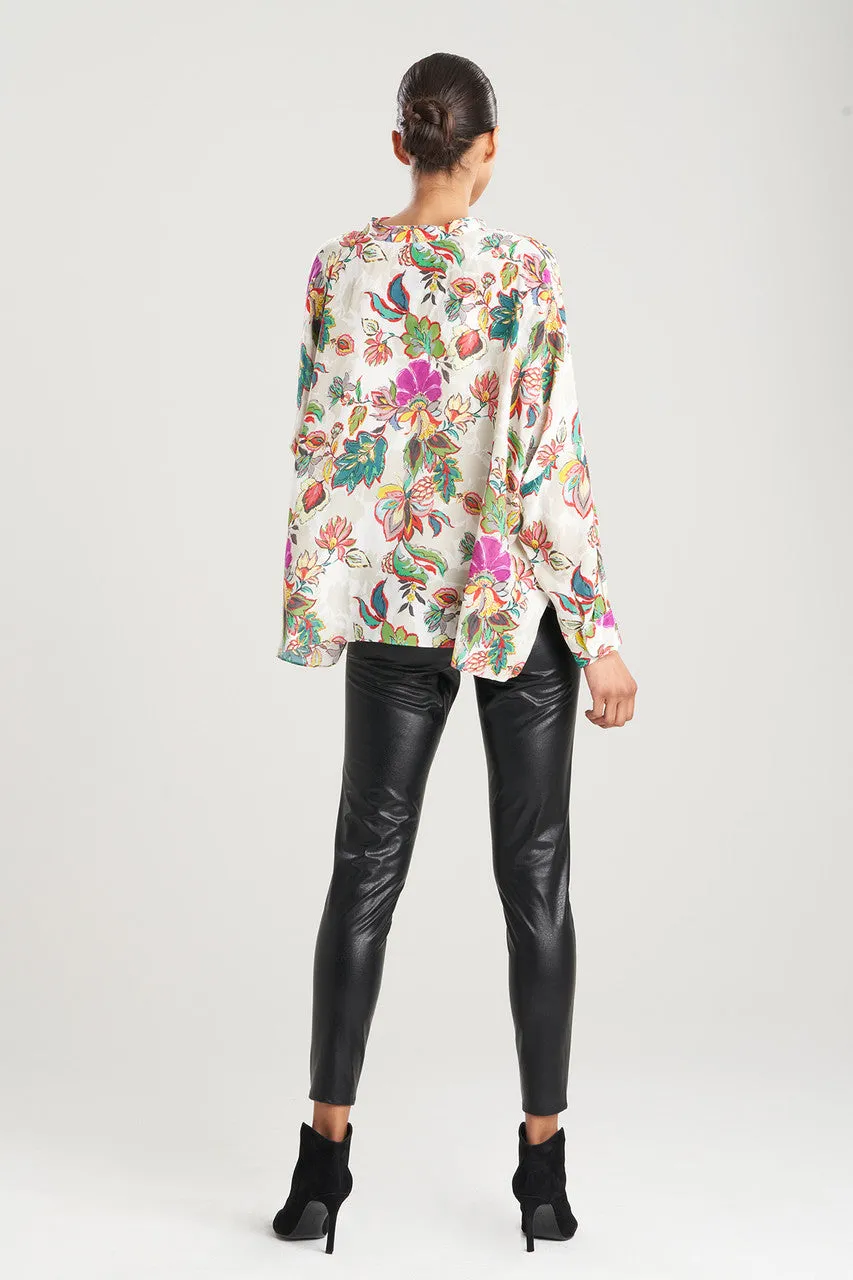 Sayuri Viscose Silk Crepê de Chine Caftan Shirt