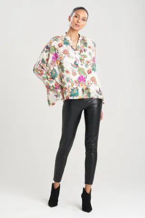 Sayuri Viscose Silk Crepê de Chine Caftan Shirt
