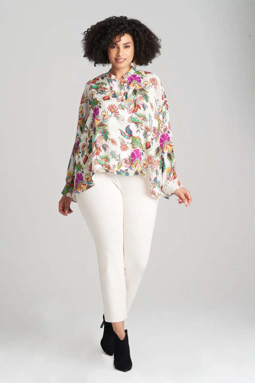 Sayuri Viscose Silk Crepê de Chine Caftan Shirt