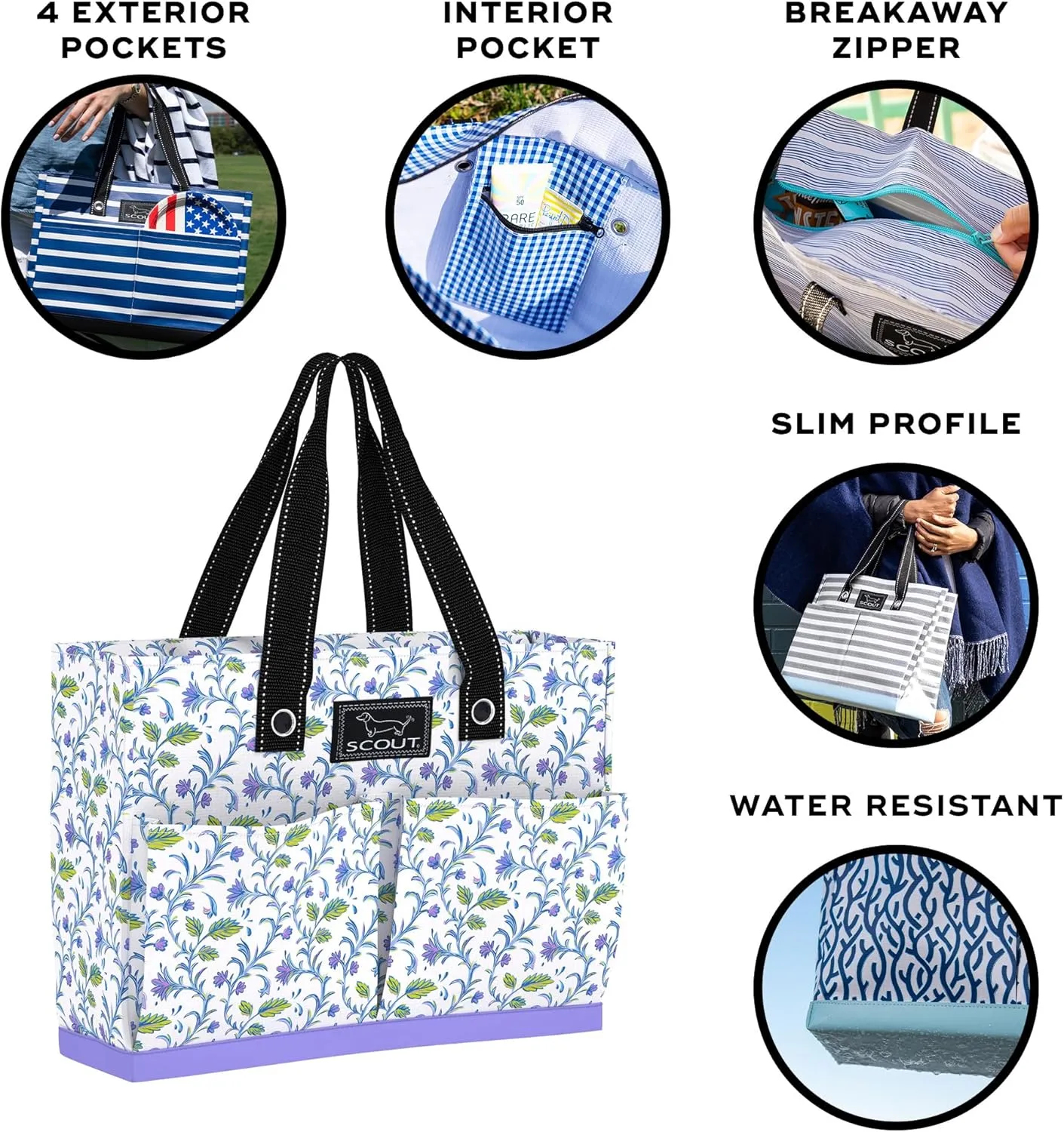 SCOUT Uptown Girl - Women's Organizer Work Tote with 4 Exterior Pockets - Nurse, Travel & Office Laptop Bag