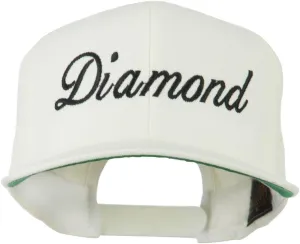 Script Diamond Embroidered Flat Bill Cap