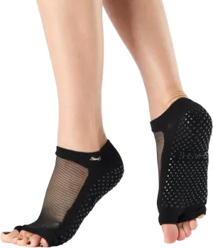 SHASHI Sparkle Open Toe Socks – Non Slip Socks for Pilates, Barre, Yoga & More – Workout Footwear for Women