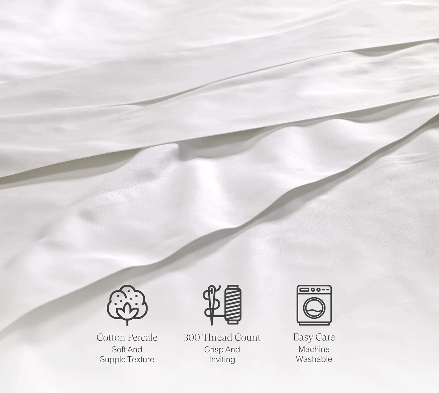 Sheraton Signature Flat Sheet - Soft 300 Thread Count Cotton Blend Top Sheet - White - Queen (90" x 108")