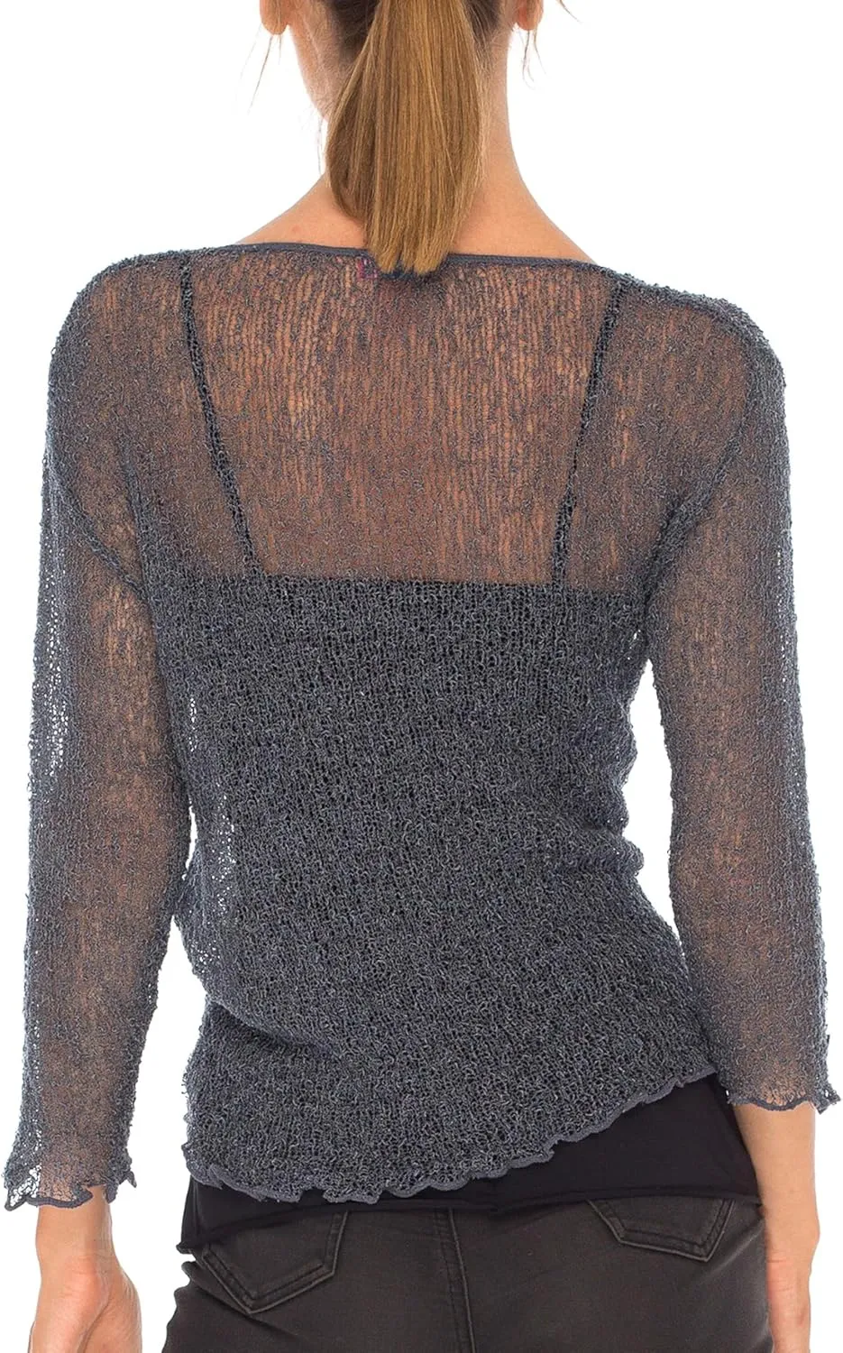 SHU-SHI Sheer Cardigans For Women Summer Knit Shrug Lightweight For Dresses Tie Top Open Front
