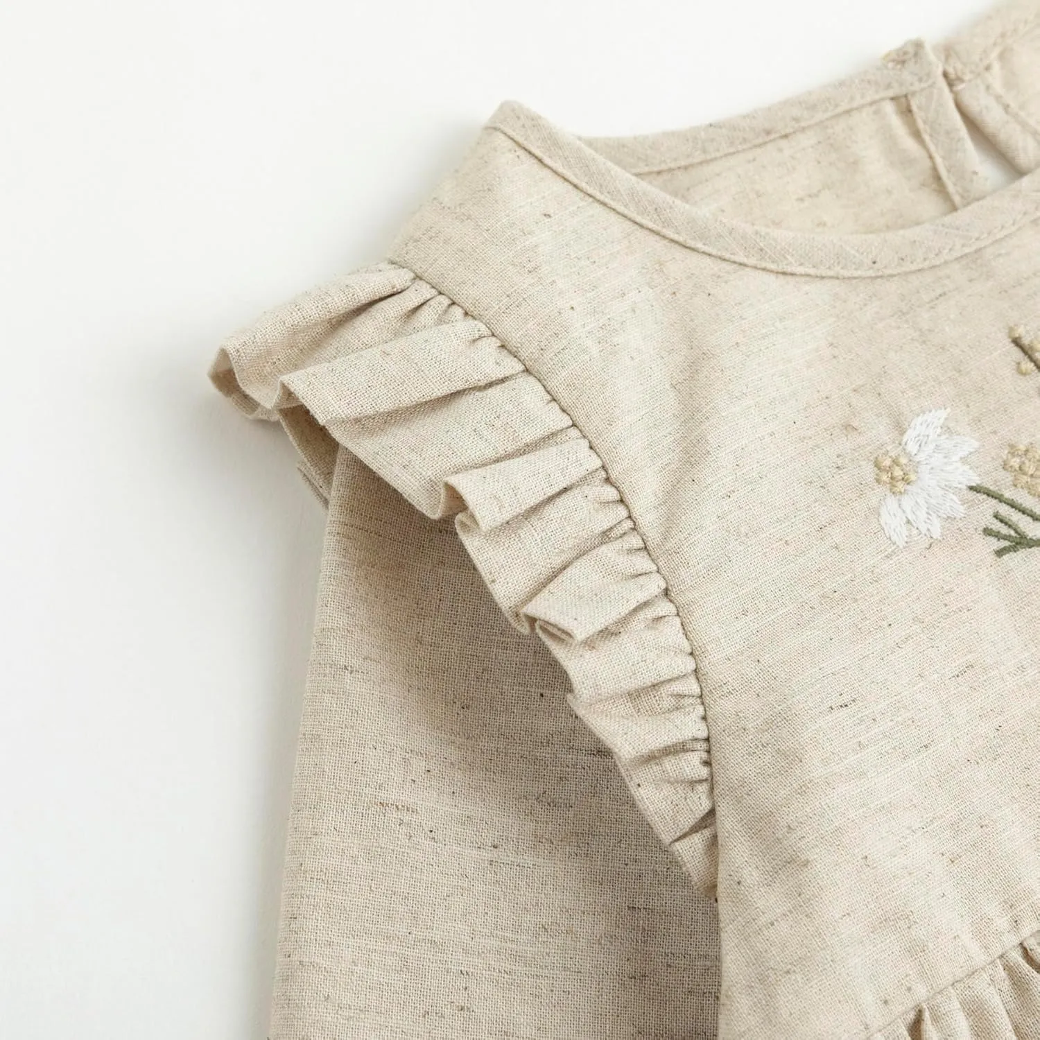 Simplee kids Newborn Baby Girls Rompers Infant Ruffle Long Sleeves Embroidery Bodysuit Outfits