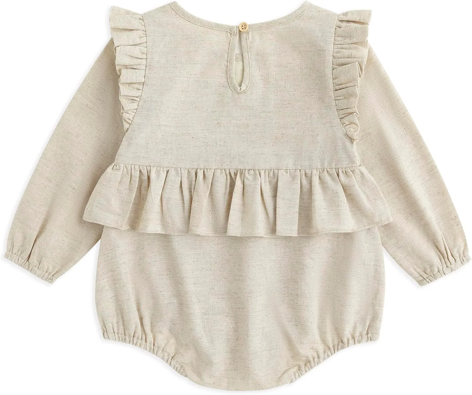 Simplee kids Newborn Baby Girls Rompers Infant Ruffle Long Sleeves Embroidery Bodysuit Outfits