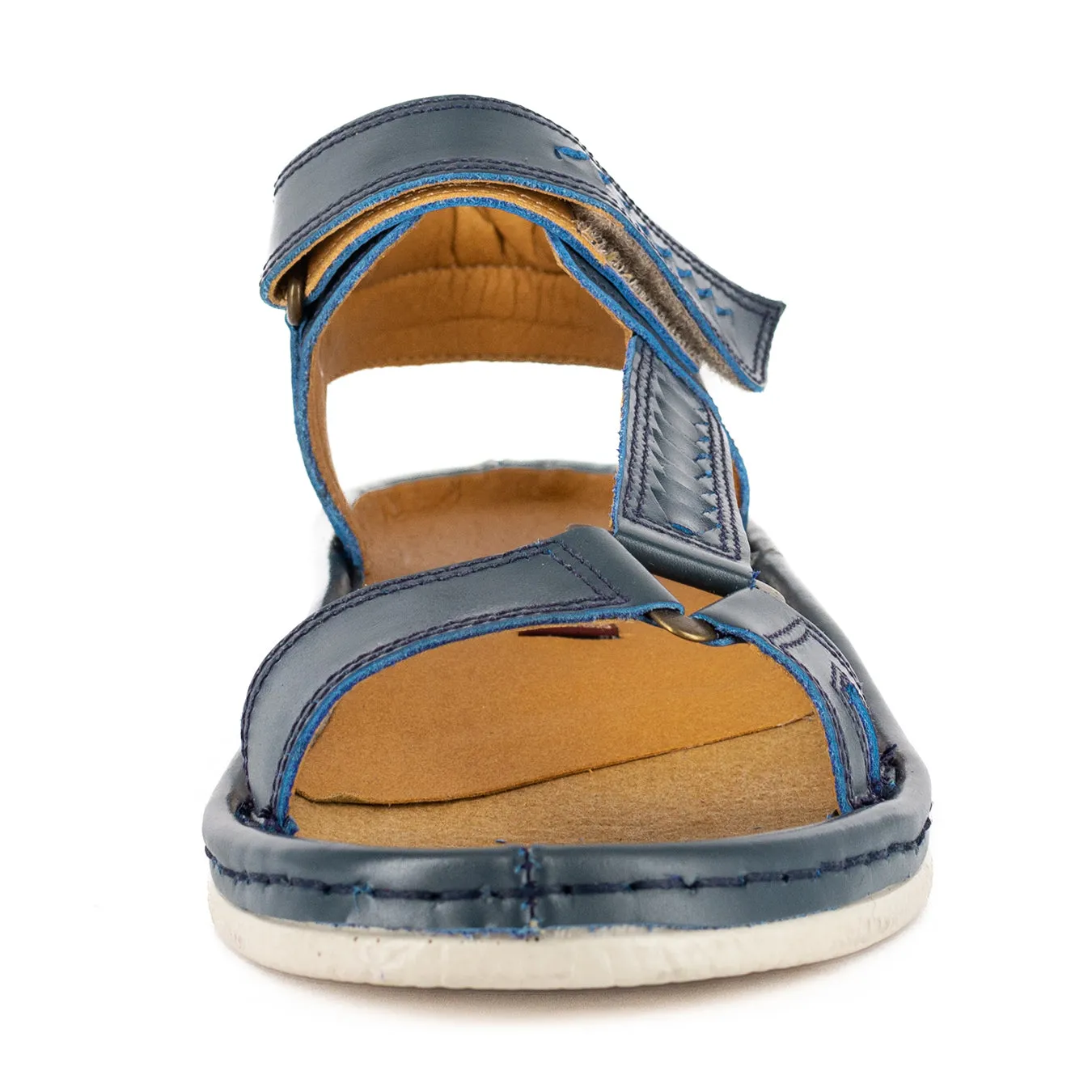 Sjava x Omega Collab : Leather Sandal in Navy Soft Saddle