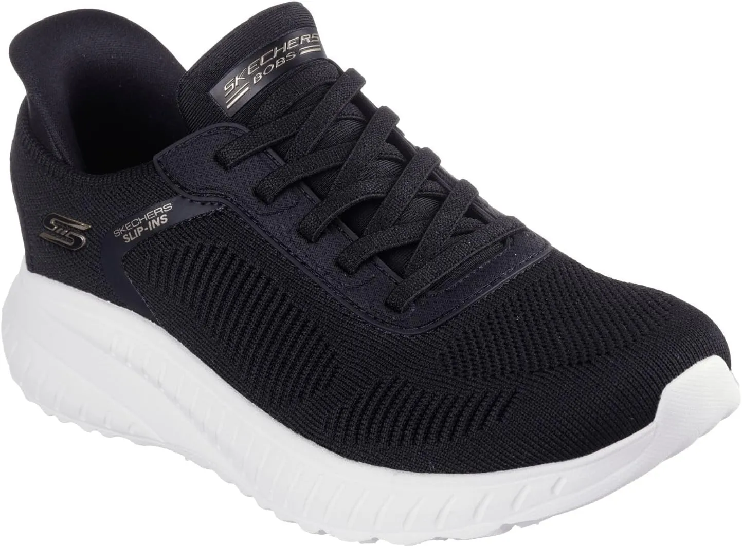 Skechers Women's Hands Free Slip-INS BOBS Squad Chaos-Current Muse Sneaker, Black/White, 13