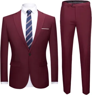 Slim Tuxedo Men Suits Men's Suit Set Formal Suit Jacket Pants Business 2 Piece Suit Wedding Blazers(S Code)