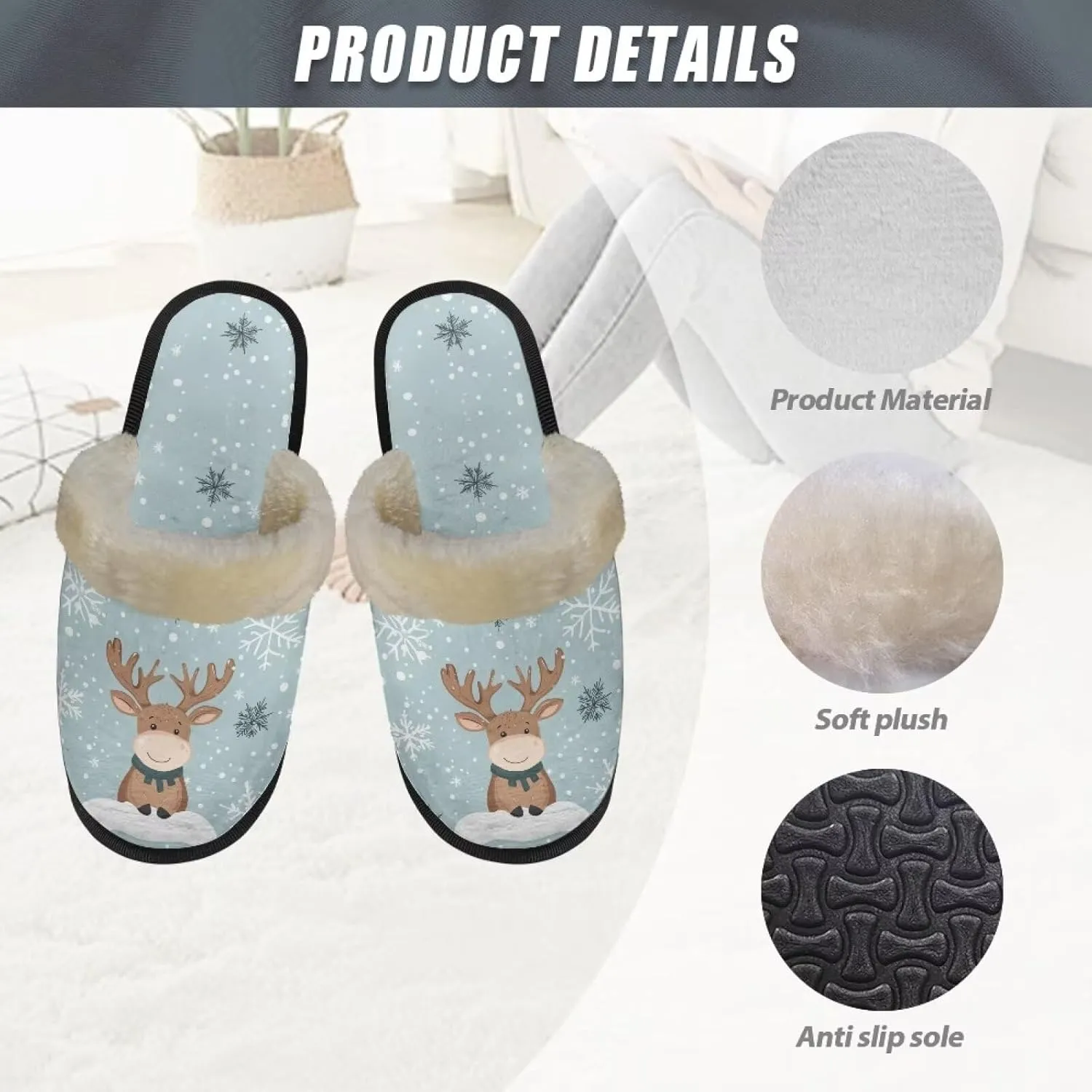Slippers for Women Warm Soft Cozy Easy to Clean
