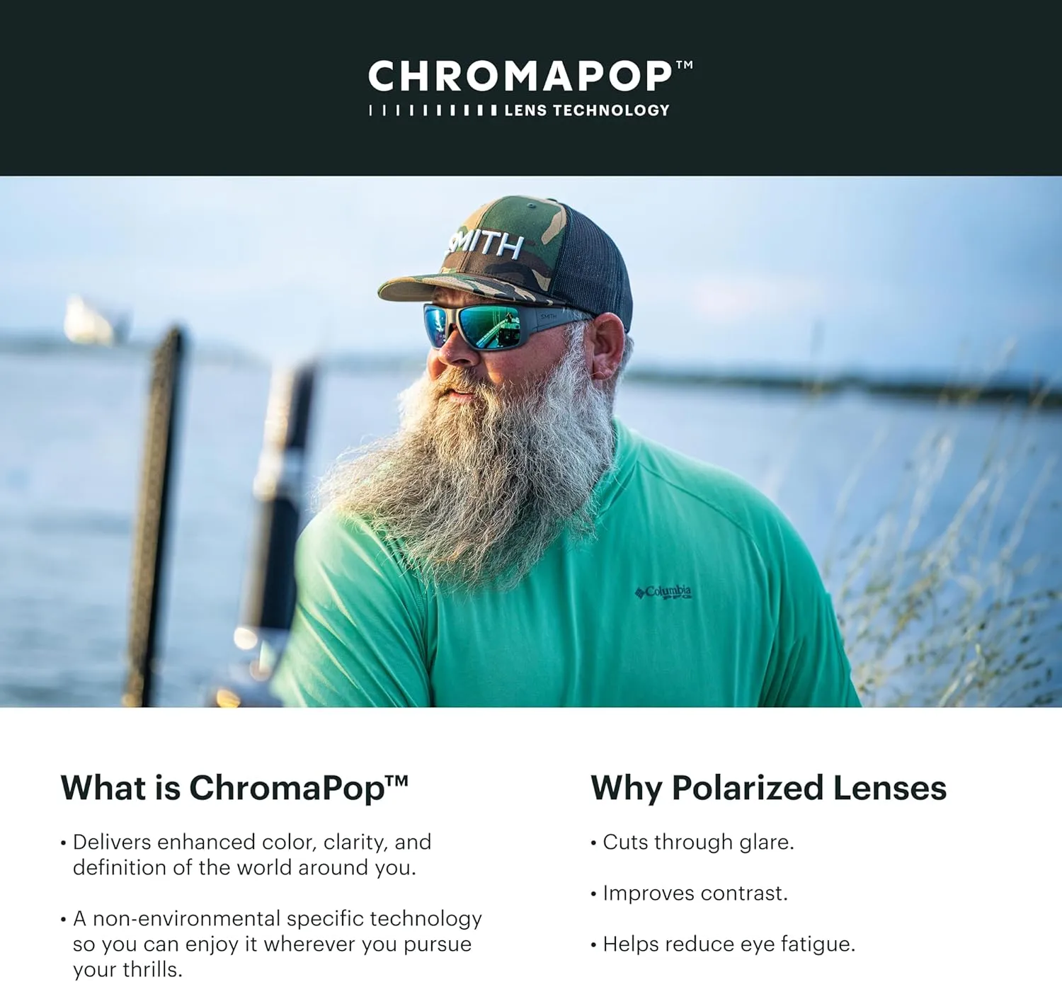 SMITH Lowdown XL 2 Sunglasses with Chromapop Lenses - Polarized Sunglasses - for Men & Women
