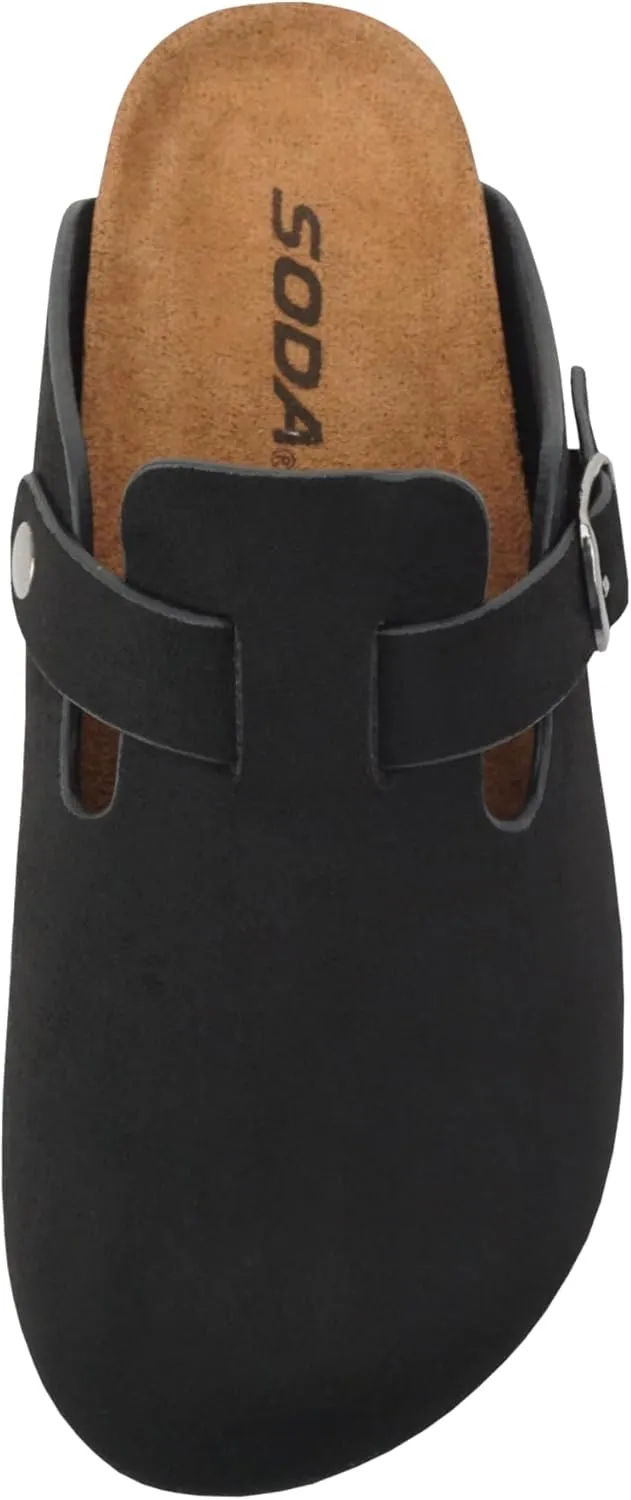 Soda Regis ~ Women Round Toe Buckle Strap Slip-On Flatform Clog
