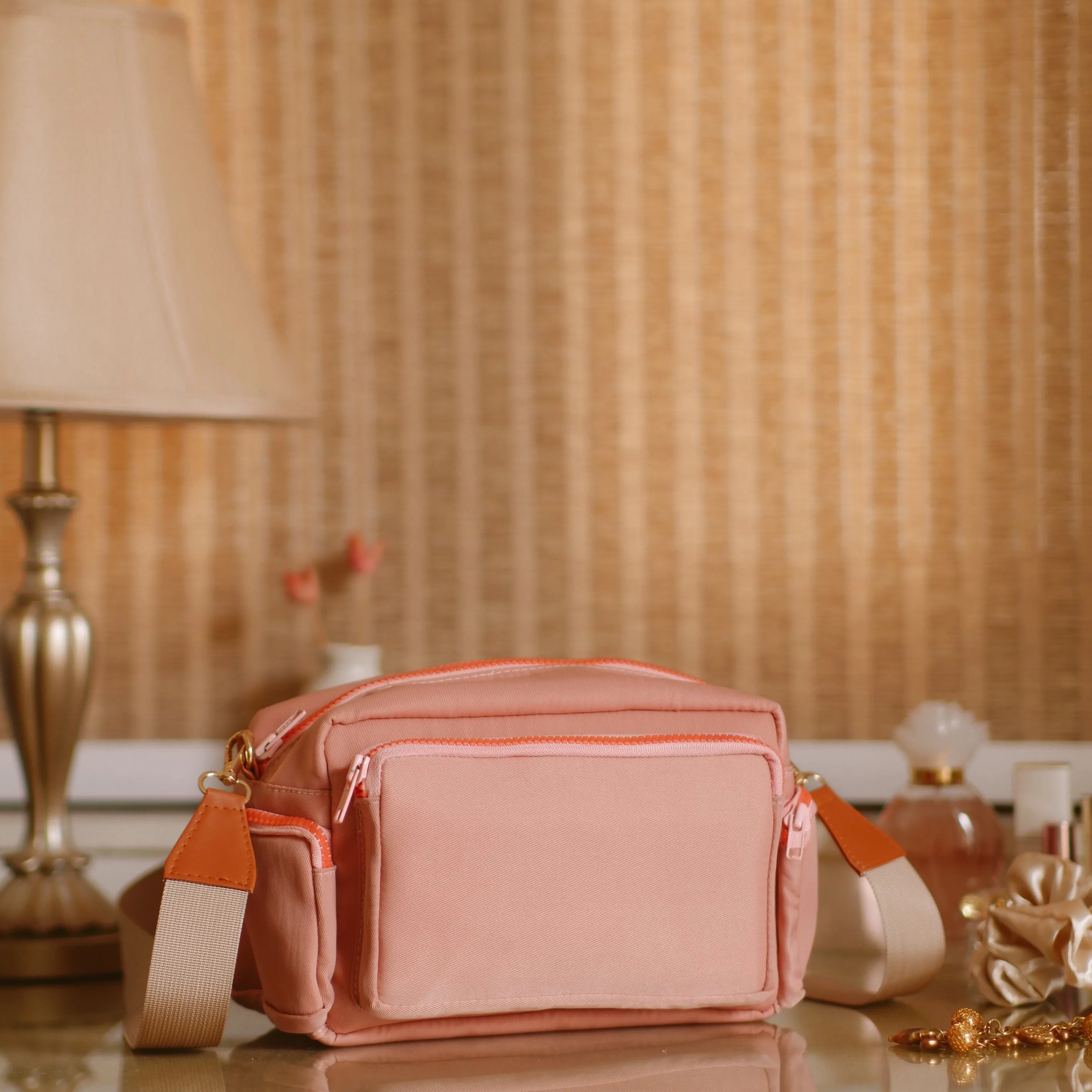 Soft Coral Crossbody Bag (Water Resistant)