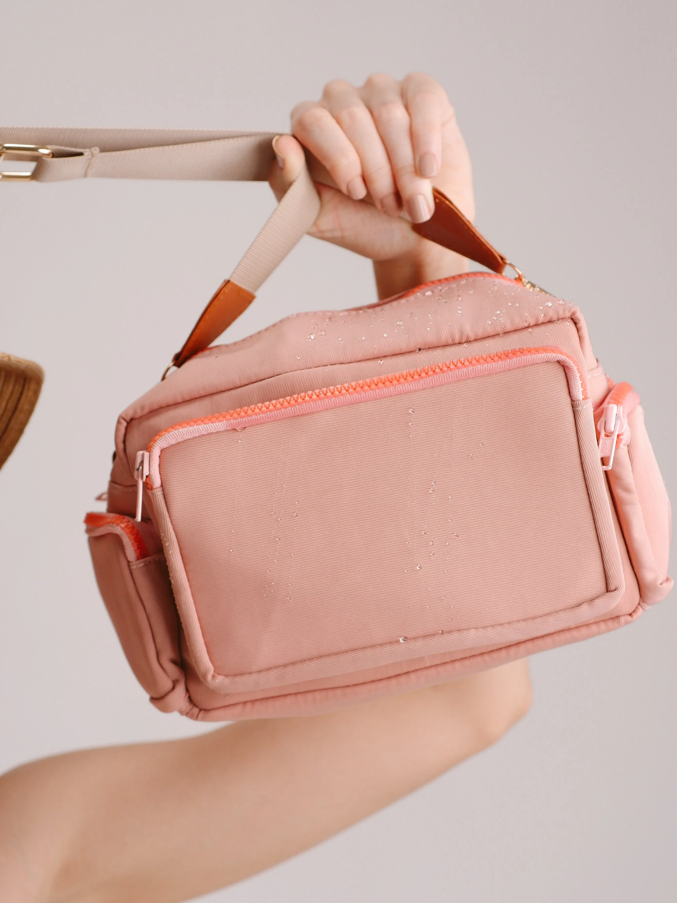 Soft Coral Crossbody Bag (Water Resistant)