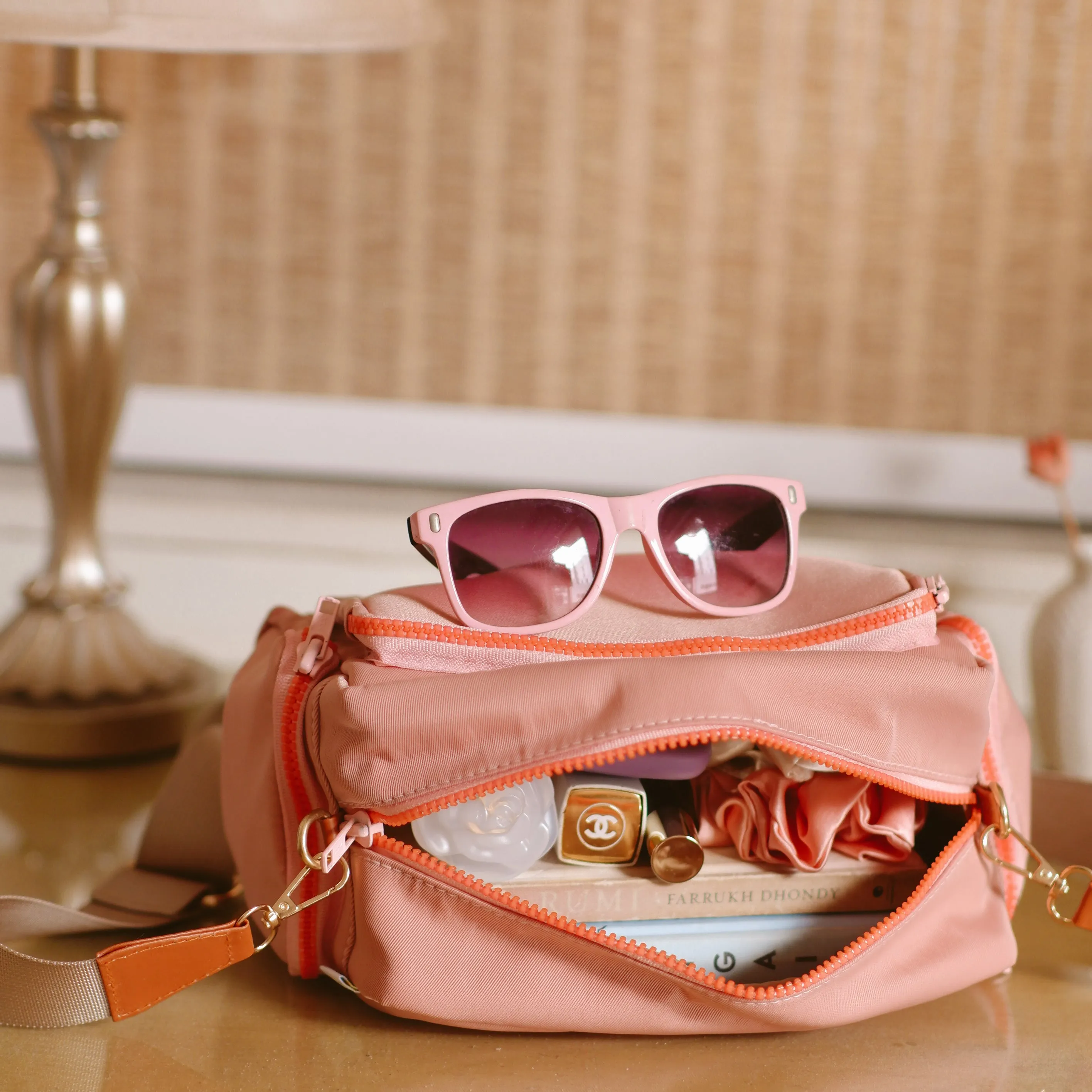 Soft Coral Crossbody Bag (Water Resistant)