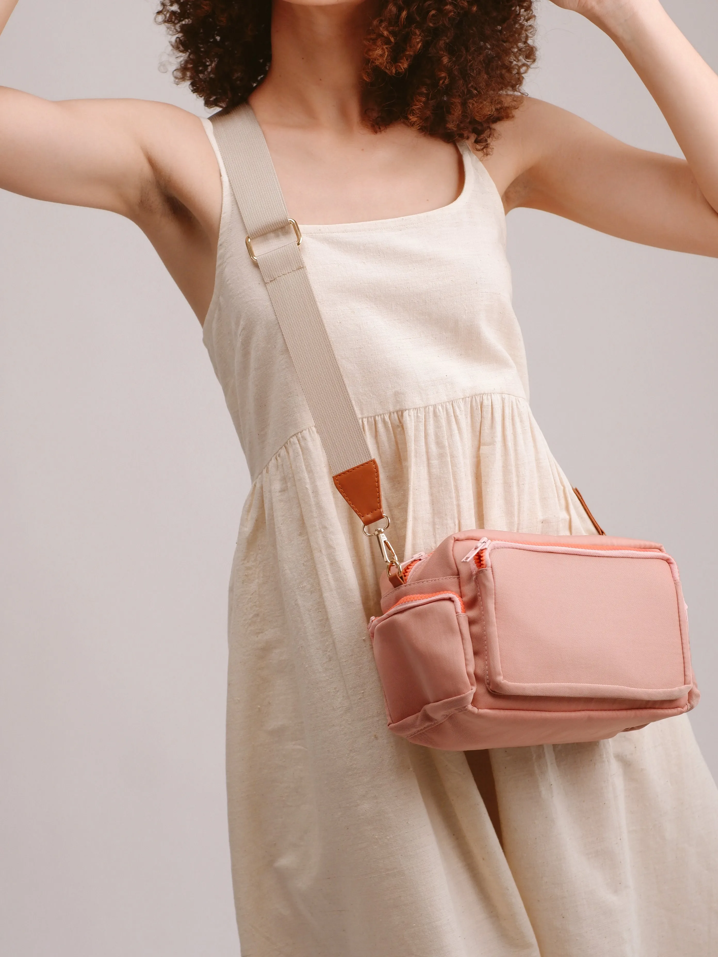 Soft Coral Crossbody Bag (Water Resistant)