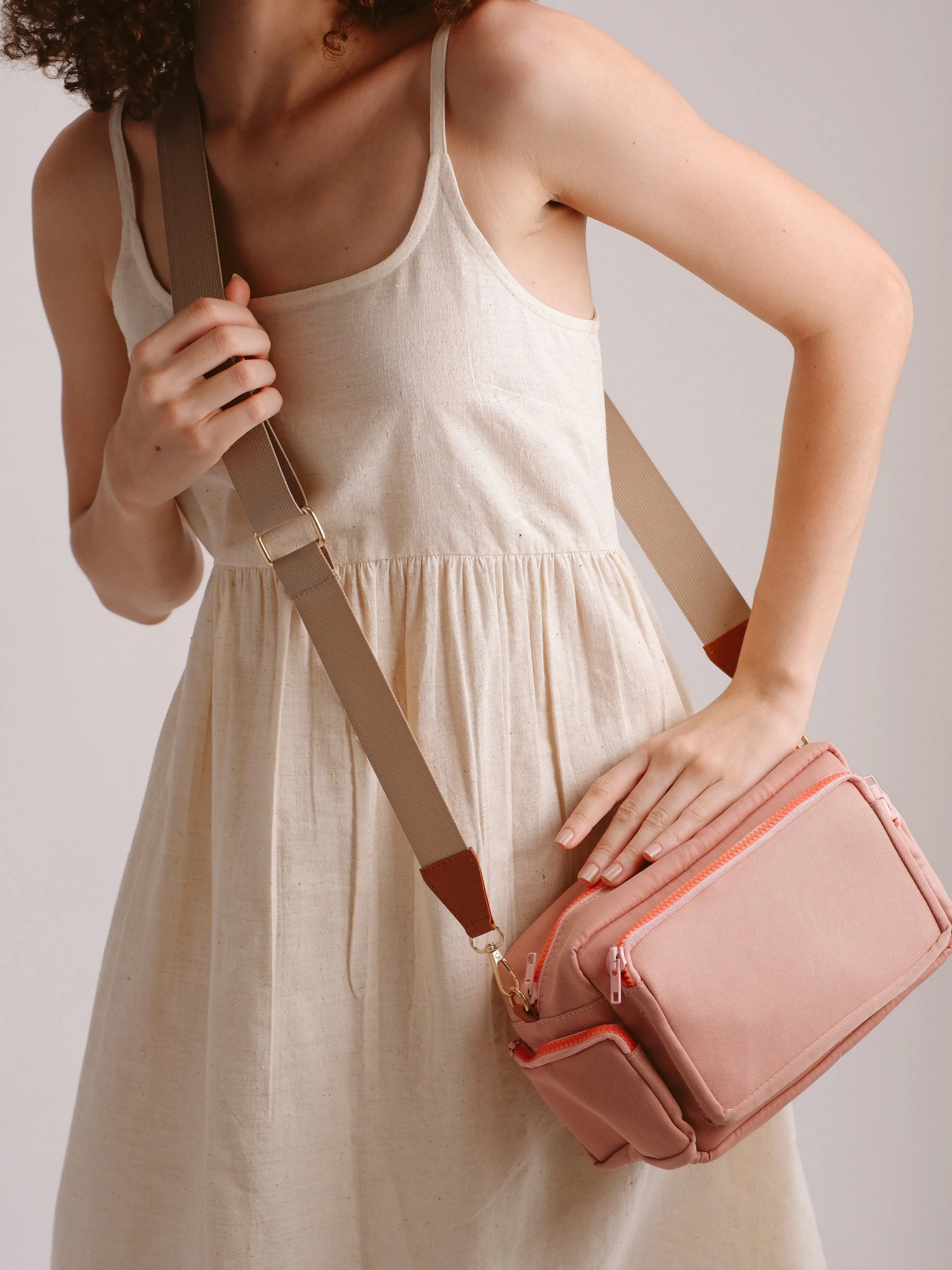 Soft Coral Crossbody Bag (Water Resistant)