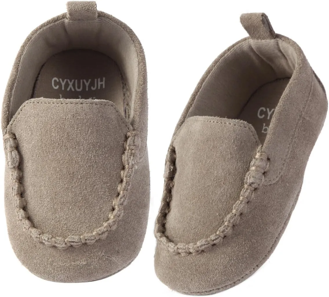 Soft Sole Baby Loafers Boys Girls Suede Leather First Walking Shoes Infant Baby Dress shoes 3-18 Months