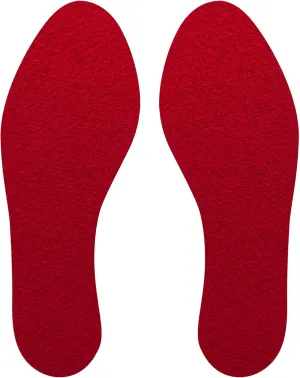 Soxsols Wool Flat Shoe Insert for Sandals & Sockless Shoes, Comfortable Shoe Insoles with Sweat-Absorbent Natural Fiber & Non-Slip Silicone Grip, Narrow-Cut Shoe Inserts for Women, Red, Size 41