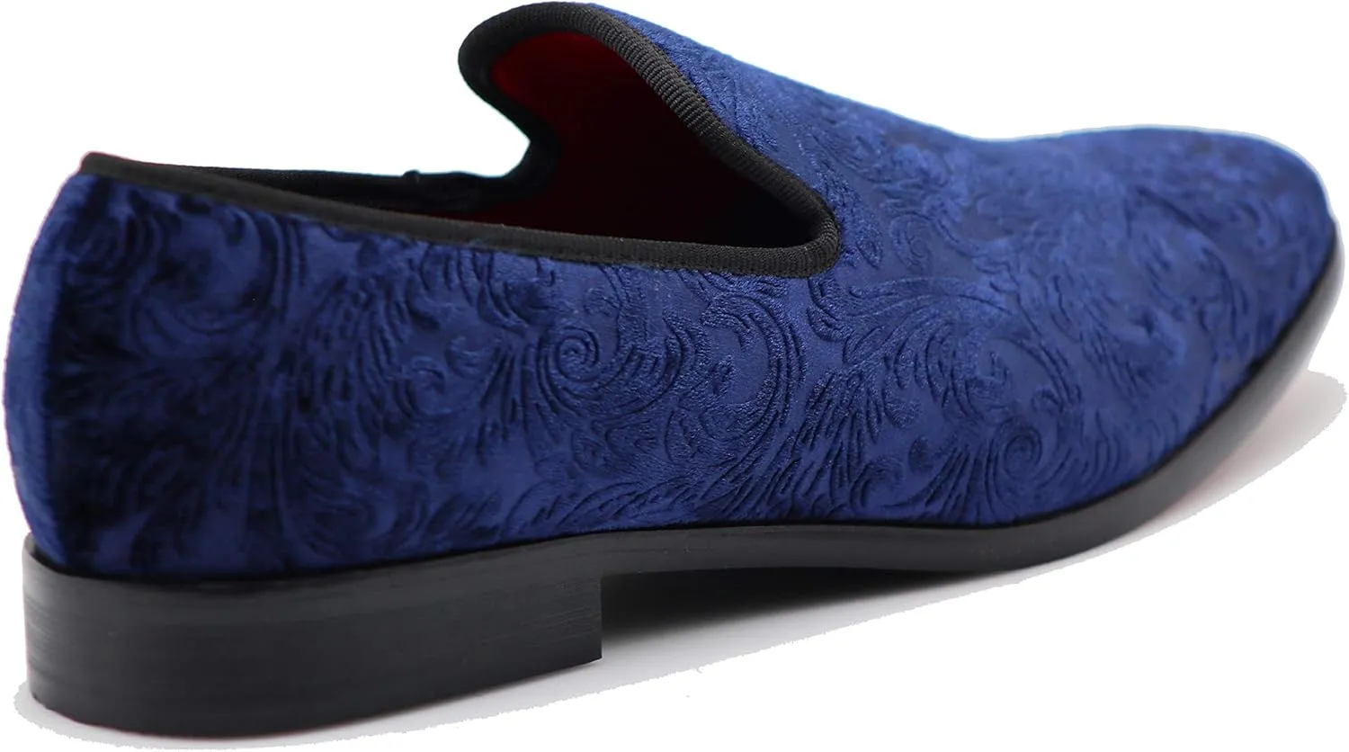 SPK35 Men's Vintage Velvet Flower Designer Dress Loafers Slip On Shoes Classic Tuxedo Dress Shoes