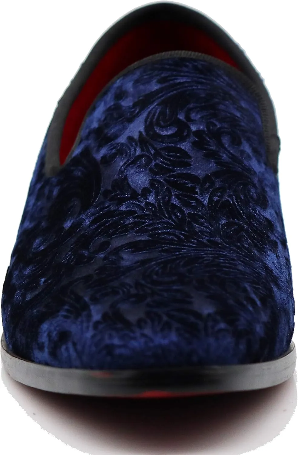 SPK35 Men's Vintage Velvet Flower Designer Dress Loafers Slip On Shoes Classic Tuxedo Dress Shoes