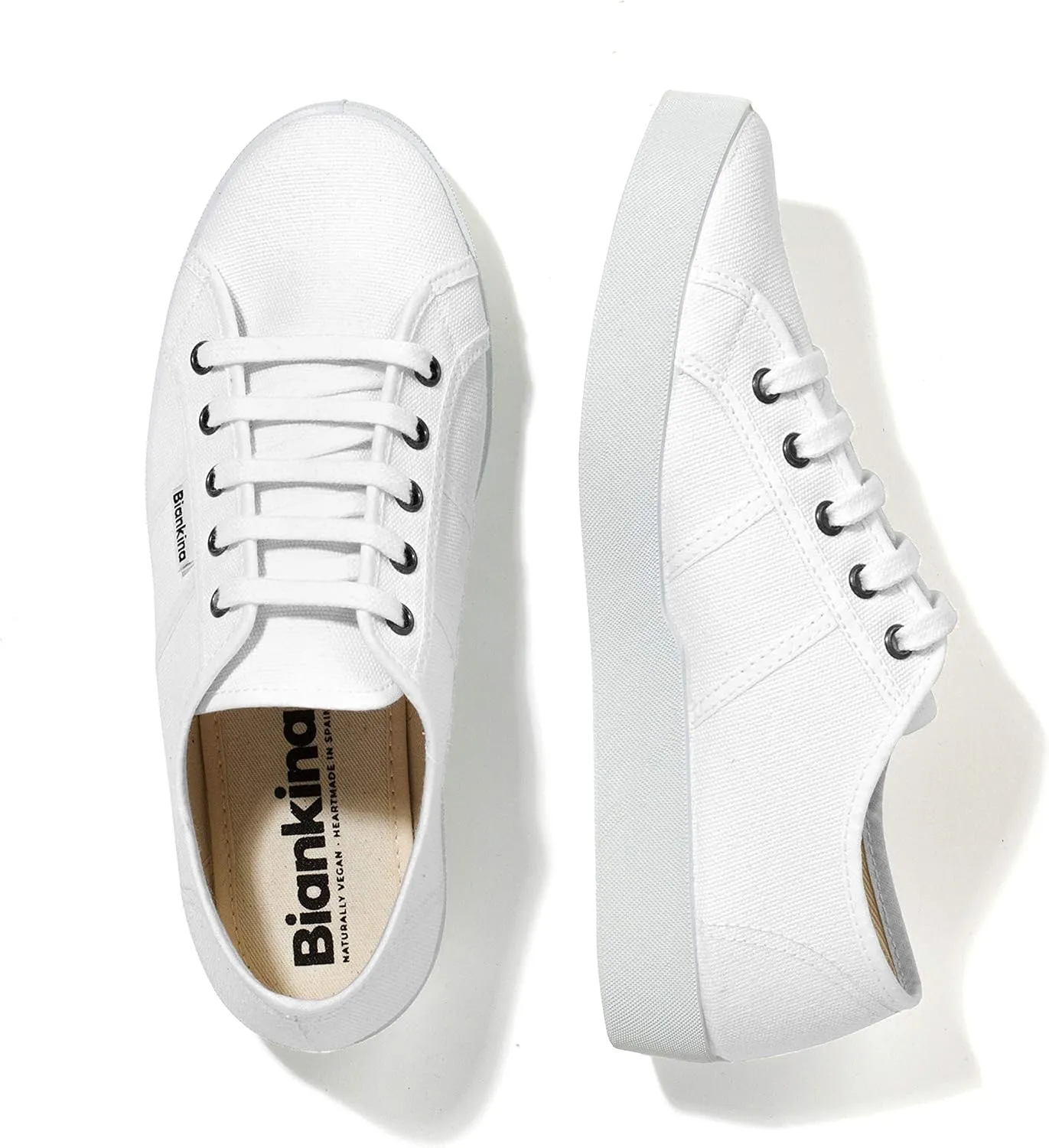 St. Tropez Sustainable Sneakers for Women - Classic Style Breathable Eco Canvas Upper, Comfy Low Wedge Rubber Sole, Artisan Crafted and Handmade Shoes, Made in Europe