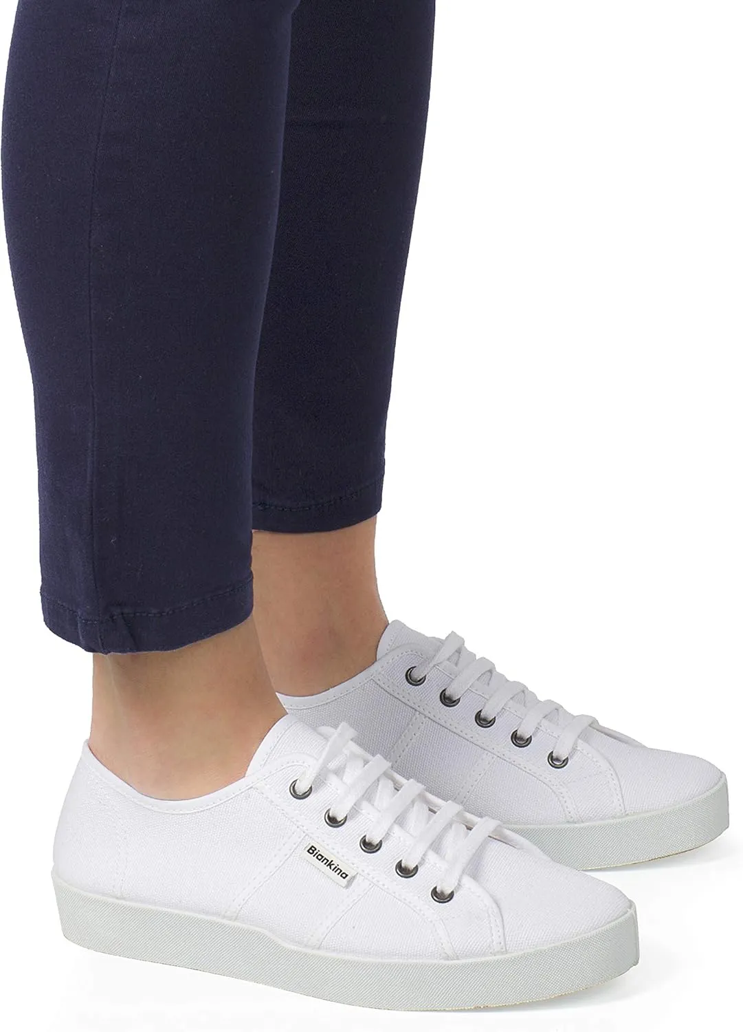 St. Tropez Sustainable Sneakers for Women - Classic Style Breathable Eco Canvas Upper, Comfy Low Wedge Rubber Sole, Artisan Crafted and Handmade Shoes, Made in Europe