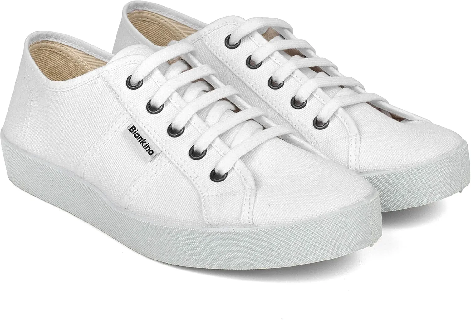 St. Tropez Sustainable Sneakers for Women - Classic Style Breathable Eco Canvas Upper, Comfy Low Wedge Rubber Sole, Artisan Crafted and Handmade Shoes, Made in Europe