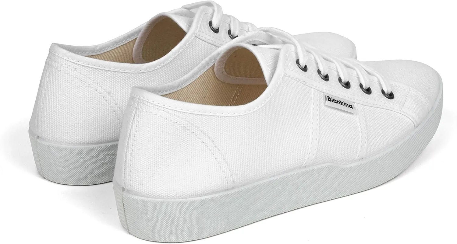 St. Tropez Sustainable Sneakers for Women - Classic Style Breathable Eco Canvas Upper, Comfy Low Wedge Rubber Sole, Artisan Crafted and Handmade Shoes, Made in Europe